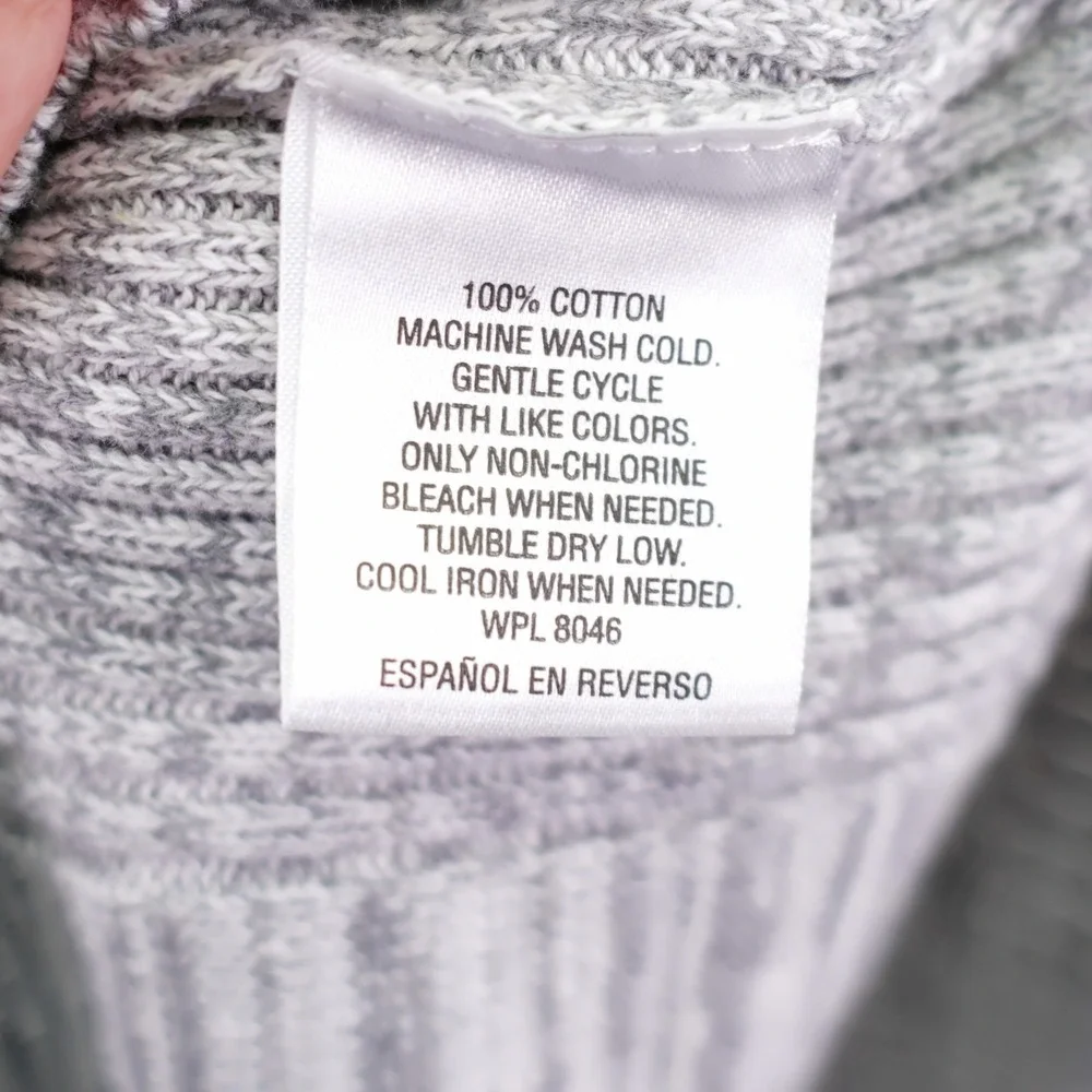 I.N.C. International Concepts -Large- Heather Gray Sweater Mock Neck Cotton Knit
